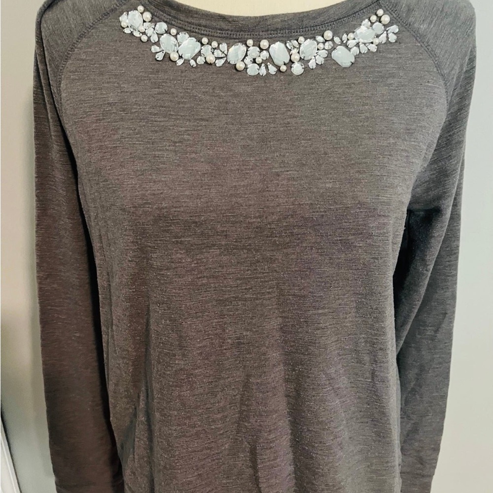 Jeweled Gray Sweatshirt size Medium